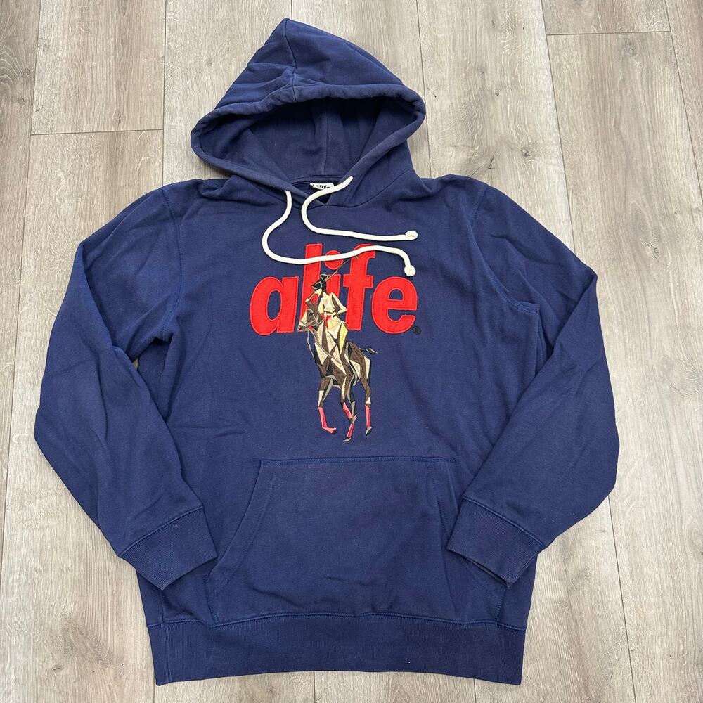 Alife New York Polo Navy Hoodie Sweater Size Large L B20